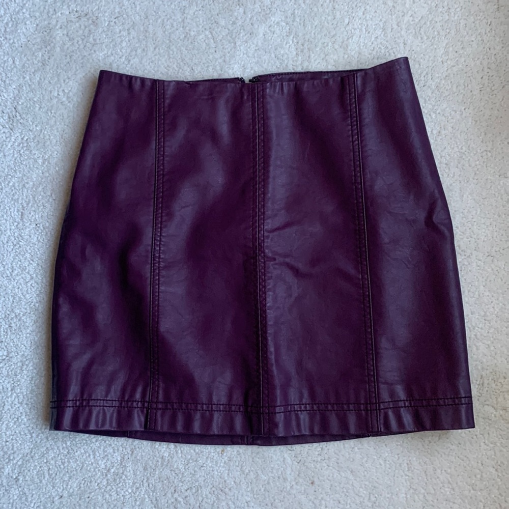 Free People Purple Faux Leather Modern Femme Skirt